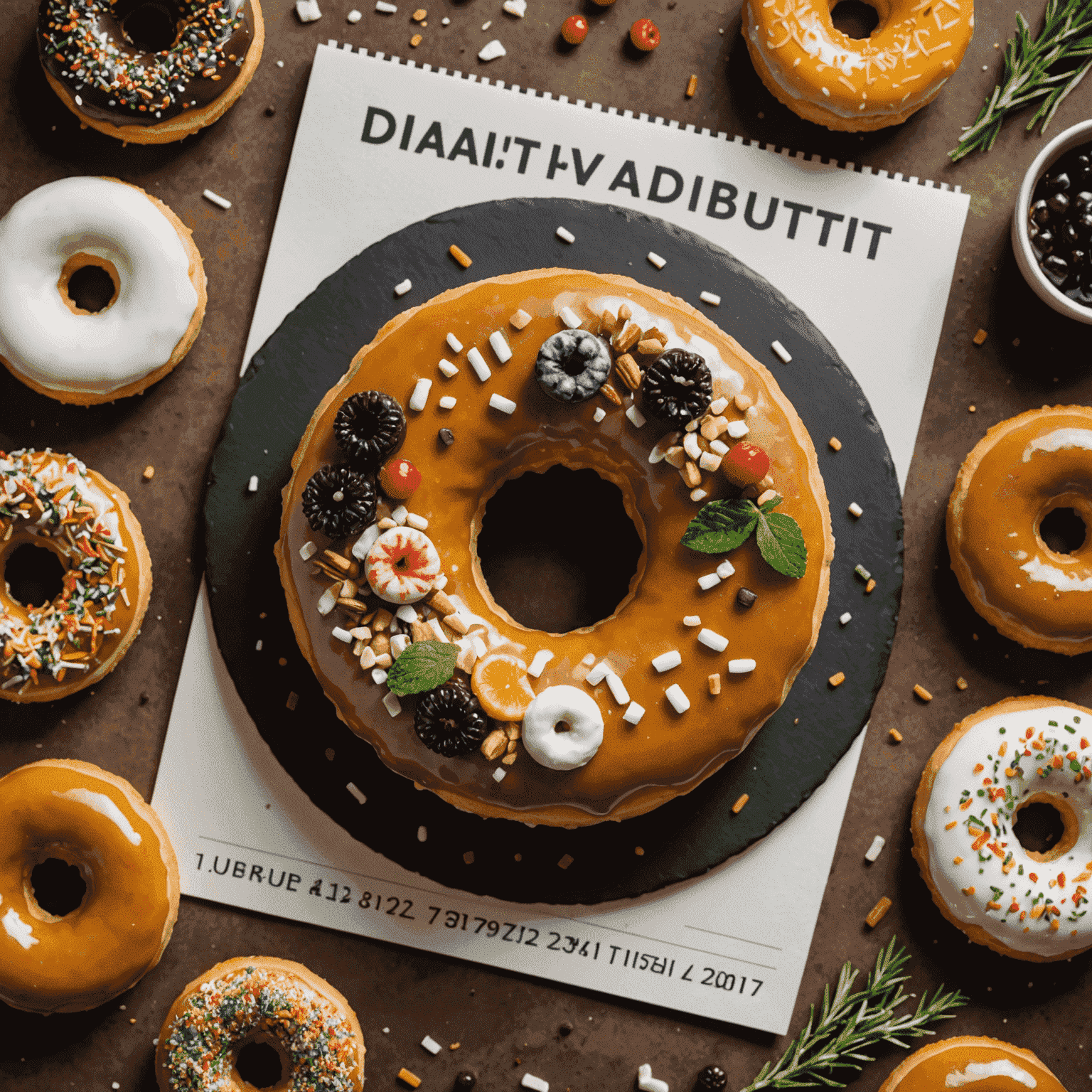 A spotlight on a unique, artisanal doughnut with seasonal ingredients and creative toppings. The image shows a calendar in the background, highlighting the current month.